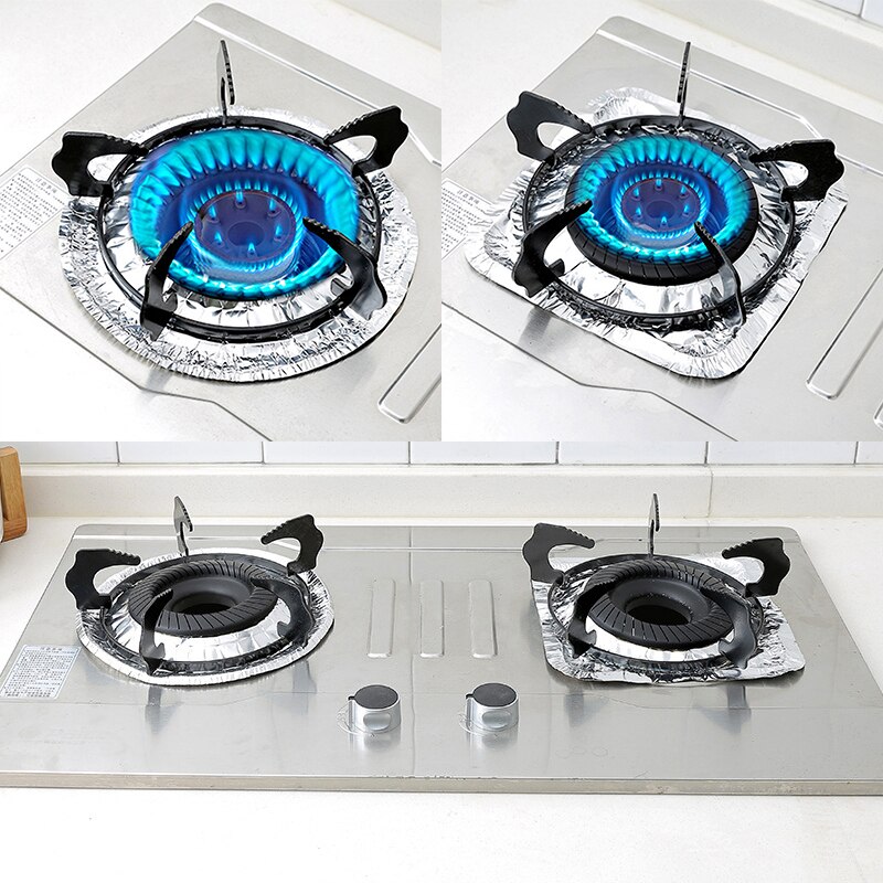 10 teile/los Küche Herde Brenner Abdeckung Dicken Gasherd Runde Protektoren Cooke Herde Schutz Aluminium Folie Papier