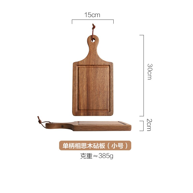 Natural Acacia Wood Cutting Board With Handles Rectangula Cutting Vegetable Board Pizza Bread Board Sushi Board Rolling Panel: S