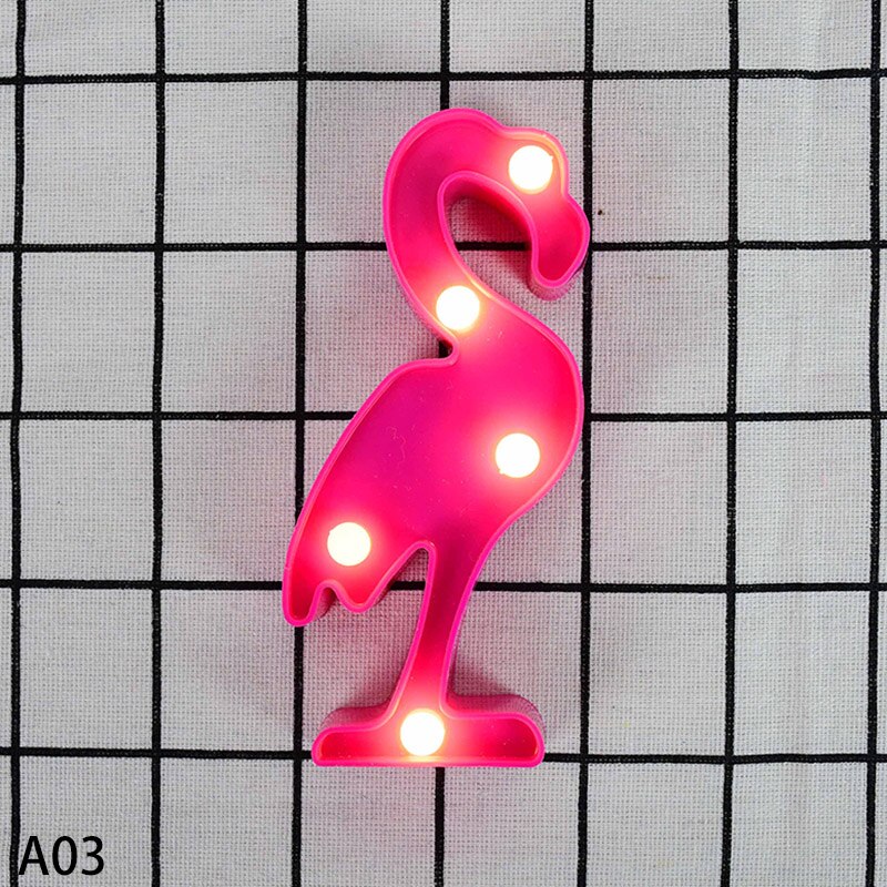 Applique murale licorne, flamand rose, Cactus, ananas, nuage, étoile, luminaire décoratif, d'anniversaire pour enfants: A03