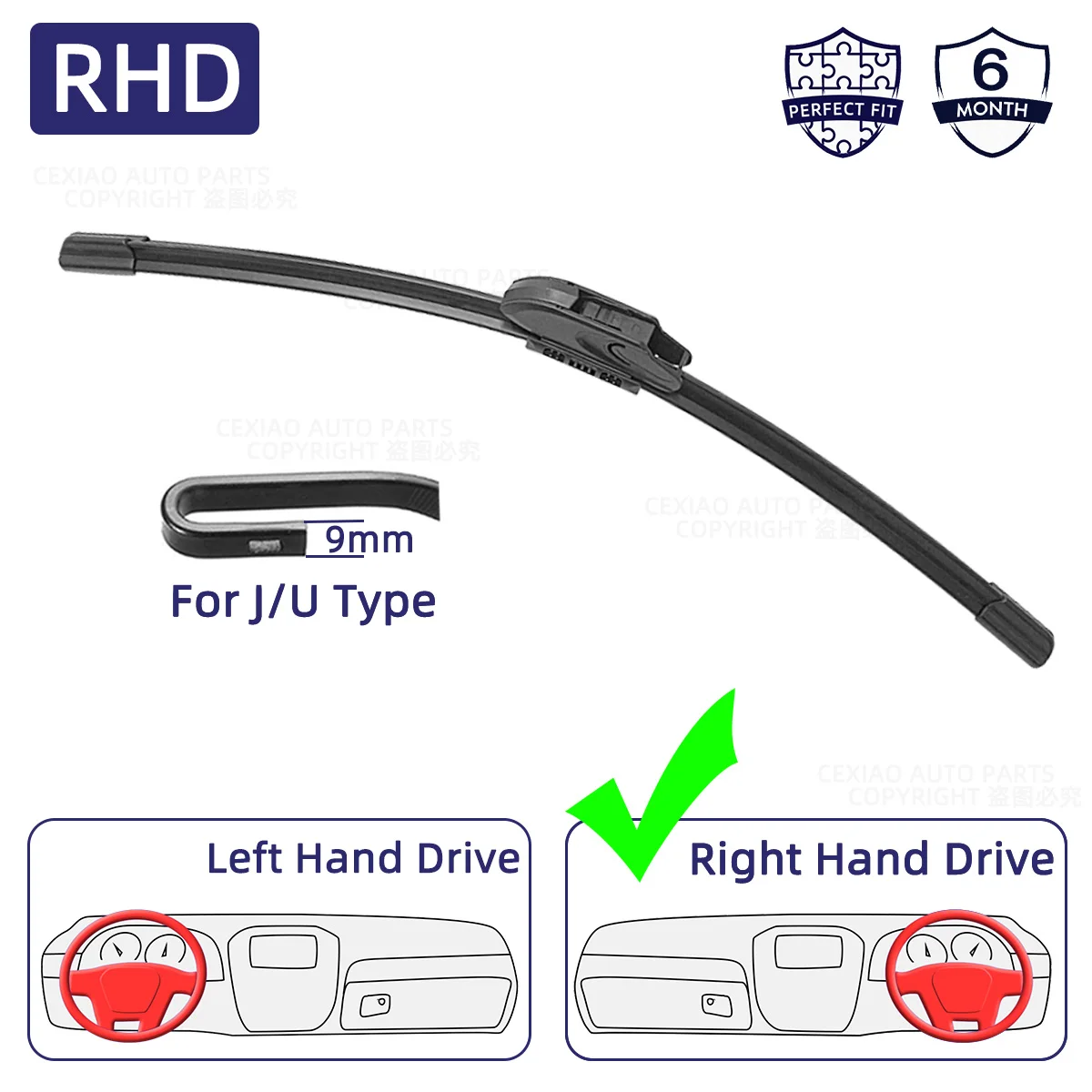Car Wiper Blades J Hook Windscreen Wiper Automobile Windshield Wiper Soft Rubber 13" 18“ 19" 20" 21" 22" 24" 26": black / 21Inches 525mm