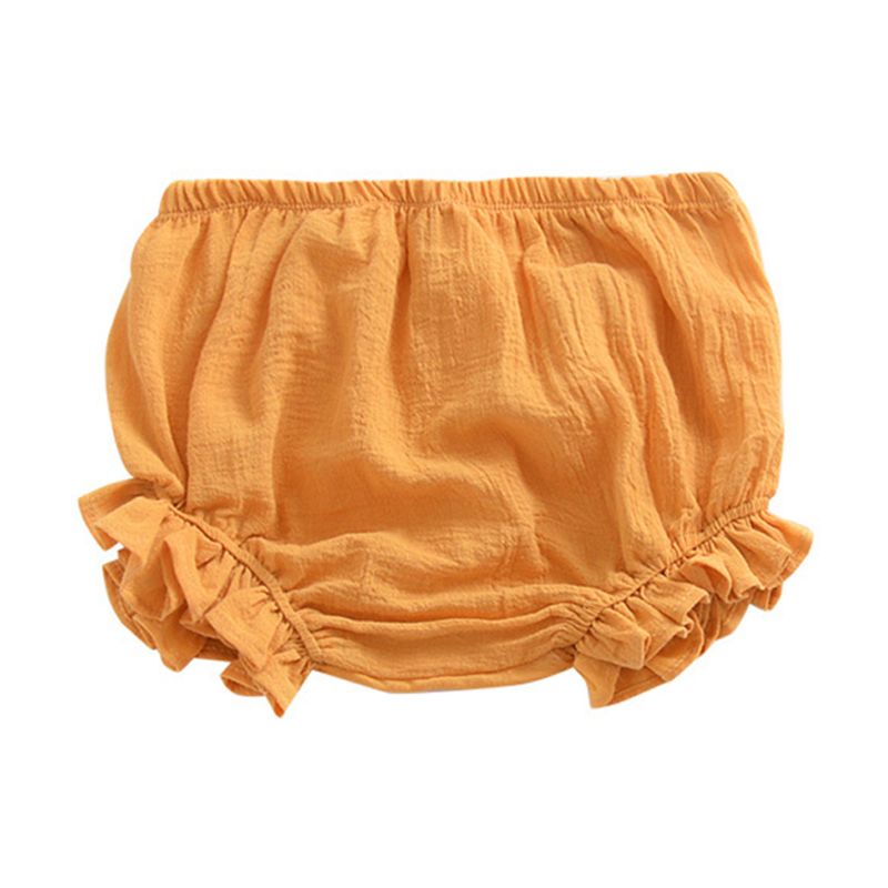 Sommer baby piger drenge bloomer shorts spædbarn ensfarvet bomuld sød løs harem pp bukser grundlæggende bleovertræk undertøj: Gul-m
