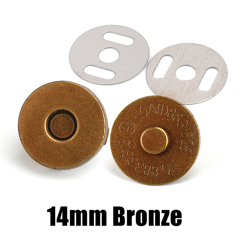10 Pcs/Pack 14-18MM Magnetic Snap Fasteners Clasps Buttons Handbag Purse Wallet Craft Bags Parts Accessories: Antique Zinc
