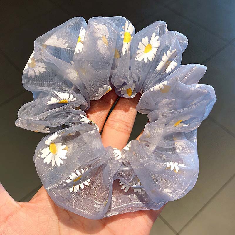 Diadema de margaritas de malla para niña, lazos para el pelo, accesorios para cabello de mujer, tocado: E