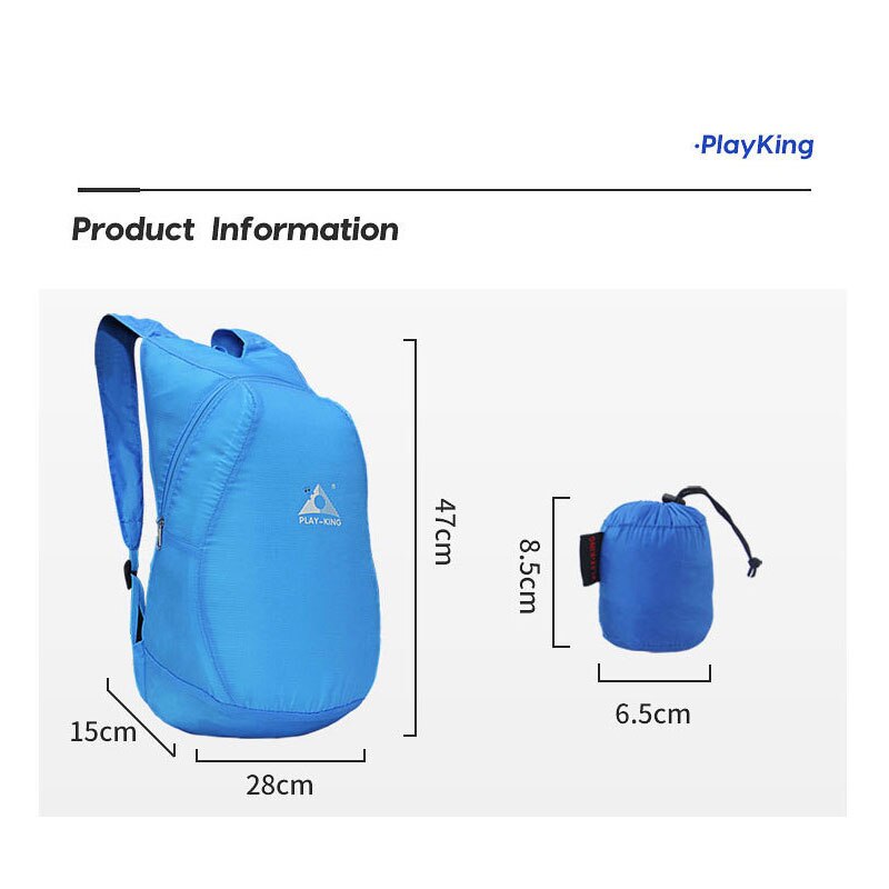 Nylon Waterproof Collapsible Backpack Women's Men's Daily Walking Travel Portable Comfort Lightweight Storage Folding Bag