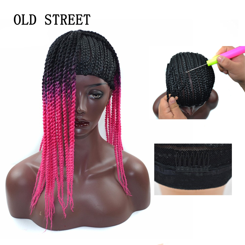 Top Adjustable Black Cornrows Crochet Braid Wig Caps For Sewing Weave and Crochet Braiding Wigs Elastic Hairnet Glueless