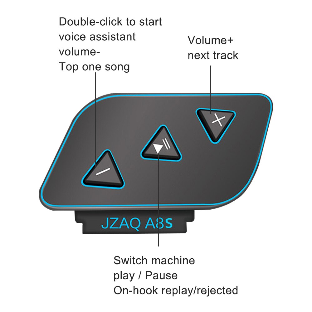 Casque de Moto sans fil Bluetooth 5.0, mains libres, écouteurs stéréo, haut-parleur MP3