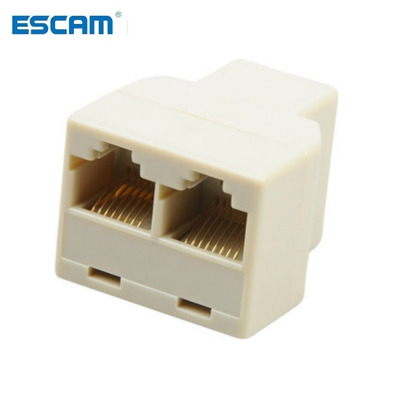 Escam 3Pcs 1 Naar 2 Manier Lan Ethernet Netwerk Kabel RJ45 Vrouwelijke Splitter Connector Adapter