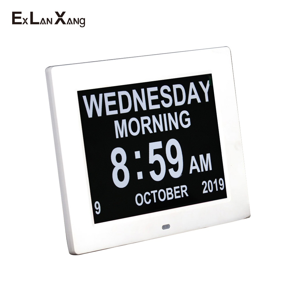 Christmas 8-inch Electronic LCD Large Character Medicine Screen To Remind The Elderly Digital Photo Frame With Alarm Clock