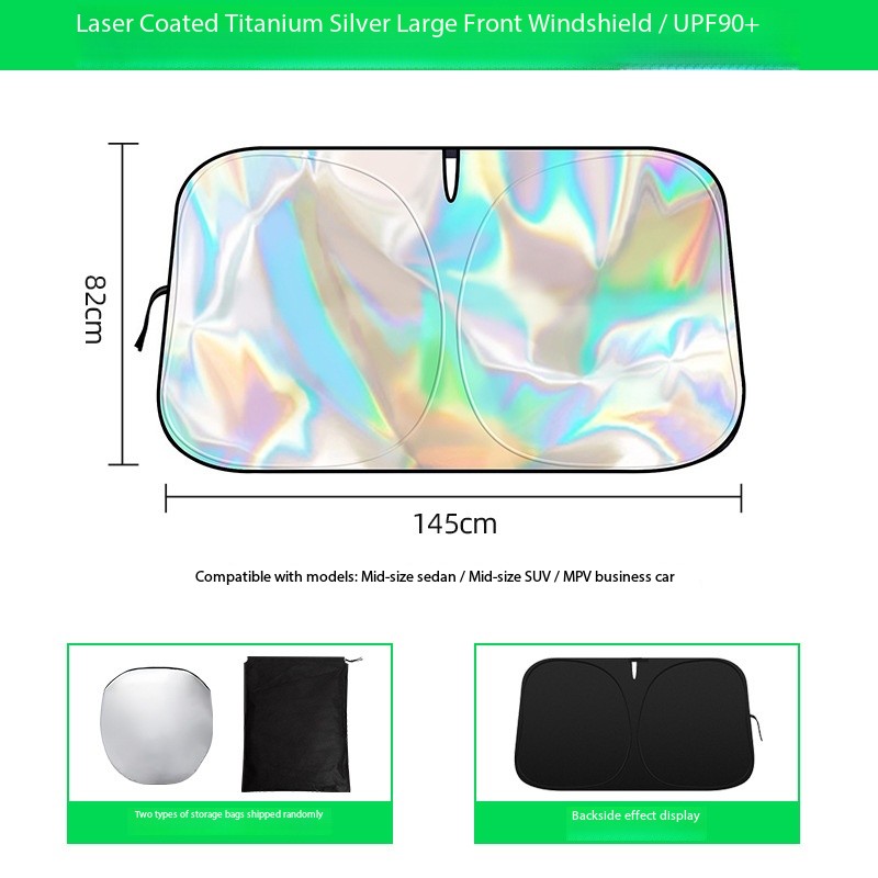 Solskærm til forrude, varmeisolering og solbeskyttelse, blændingsfri solskærm til sommerbrug i køretøjer: Brun