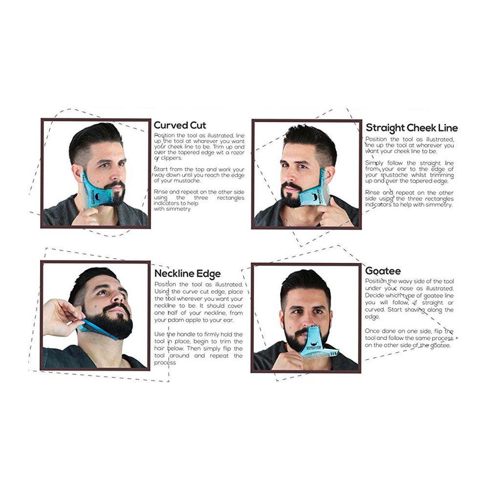 Plantilla para dar forma a la barba para hombre, peine para Barba, barba, bigote, herramientas de cuidado de estilismo, recortar peines con plantilla