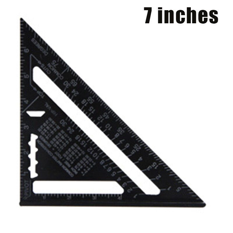 Metric Angle Ruler Aluminum Alloy Triangular Measuring Ruler Woodworking Speed Square Angle Protractor UD88: 7inch