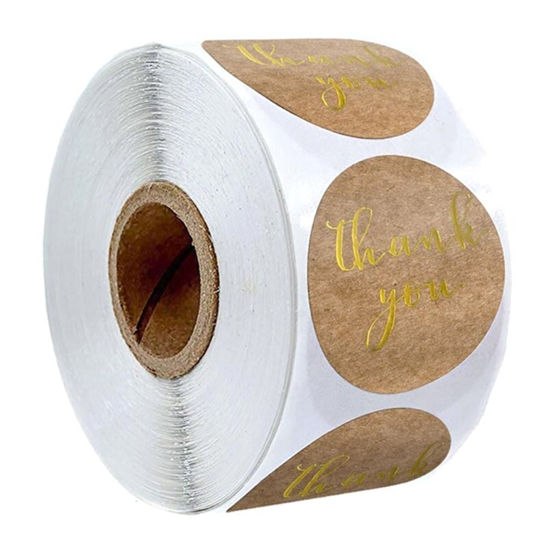 500Pcs 1 Inch Holographic Rainbow Thank You Letters Stickers Roll Round Adhesive Labels for Envelope Seal Wrapping: 5