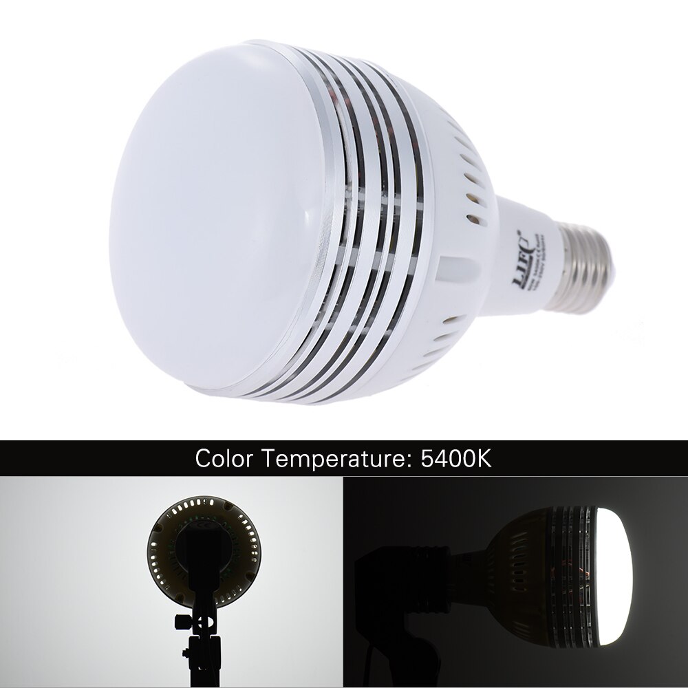 100~250V 60W LED Daylight Balanced E27 5400K Light Bulb Studio Modeling Lamp for Photography Video Lighting