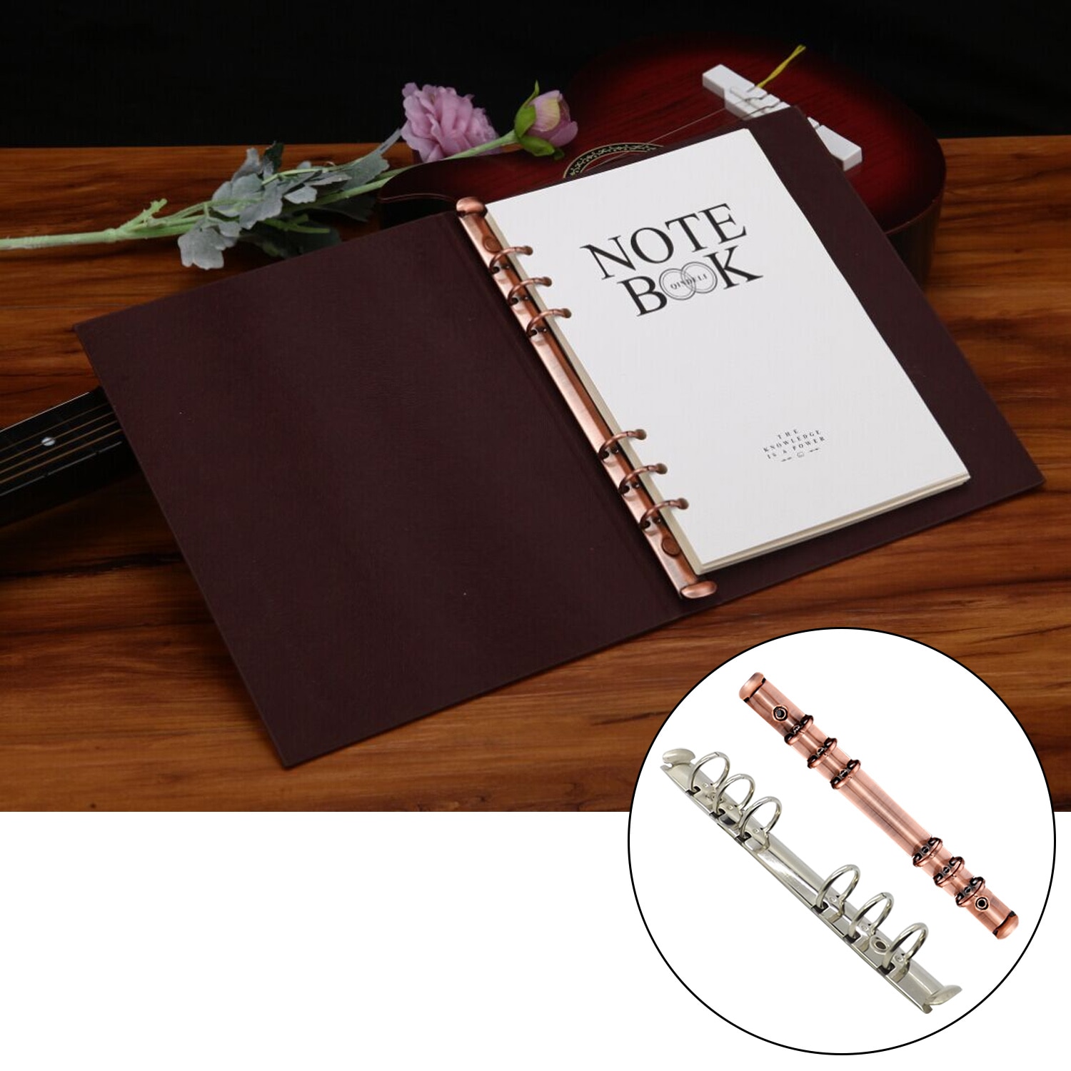 A5 Metal Spiral Binder Clip 6 Ring Binding Clips for Loose-leaf File Folder Diary Notebook DIY Photo Album