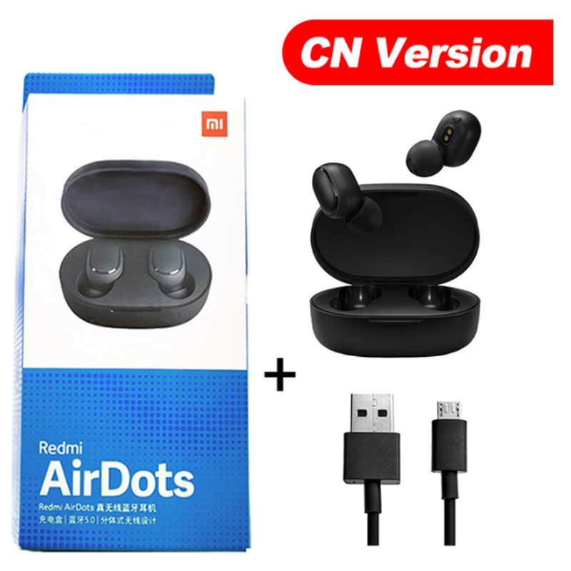 Original Xiaomi Redmi Airdots Xiaomi Wireless earphone Voice control Bluetooth 5.0 Noise reduction Tap Control in stock