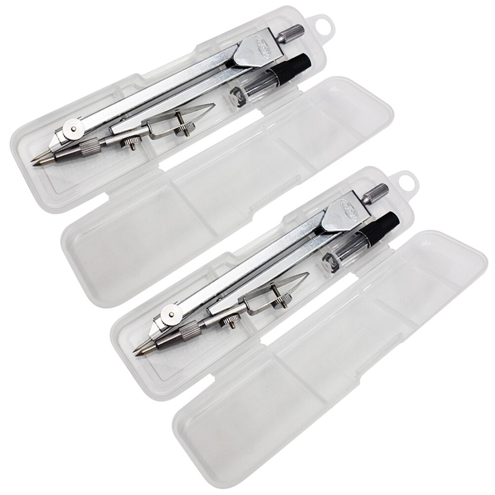 2Pcs School Geometry Compasses Student Compasses Stationery Office School Supplies