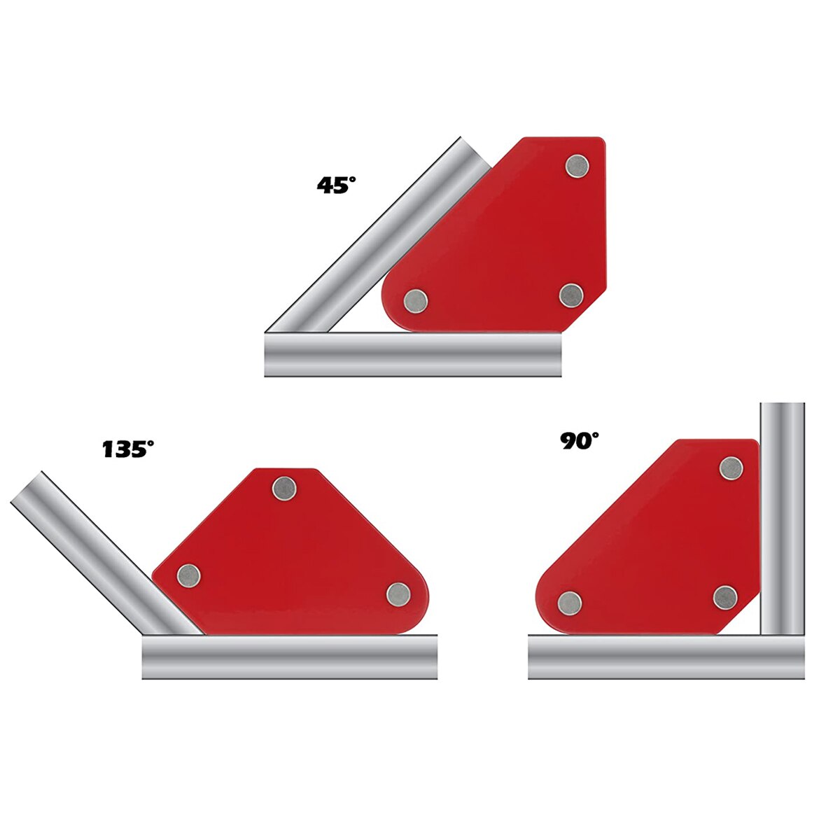 4Pcs 9LB Hoek Solderen Locator 45/90/135 Graden Lassen Houder Klepstandsteller Magnetische Klem Lassen Magneet Houder