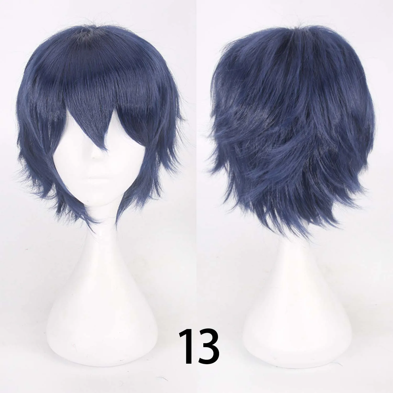 Wolf schneiden Mit Pony abgehackt Cosplay Party Perücke Für Männer Frauen Rosa verrotten Blau Lila Koreanischen Stil Mann Perücke Synthetische Kurze Perücken: Lila