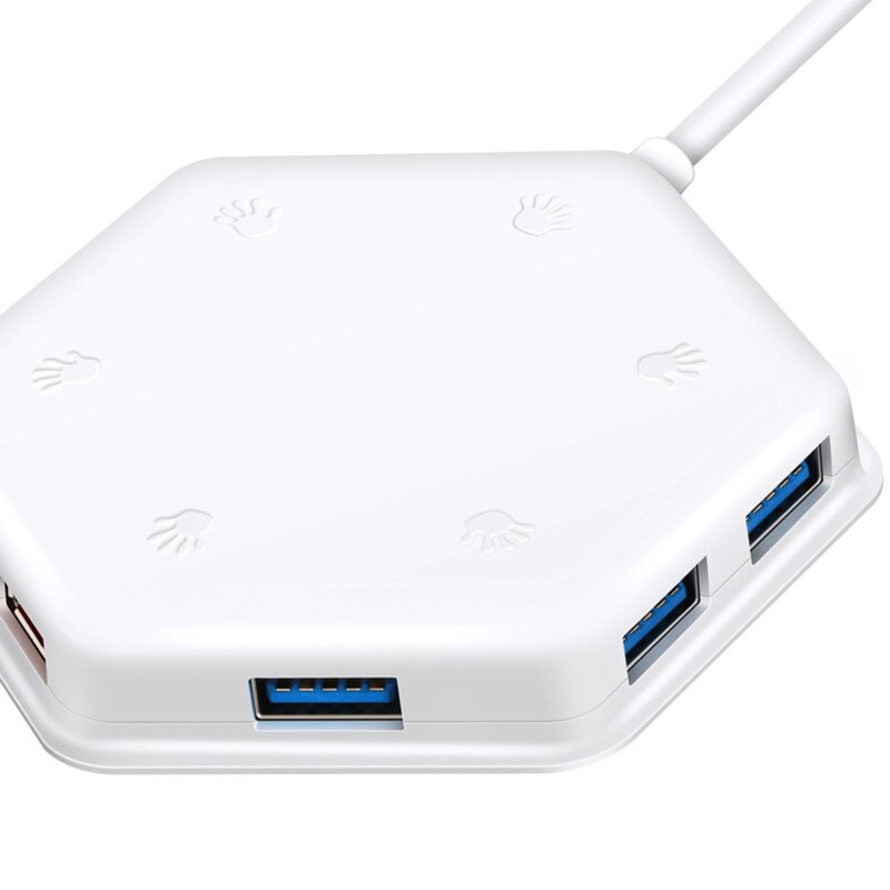 EIS COOREL U8 USB Hub 6 Häfen USB 2,0 Hub mit OTG Funktion Kabel Splitter Hub 0,7 M für Multi-gerät Schreibtisch Laptop Weiß