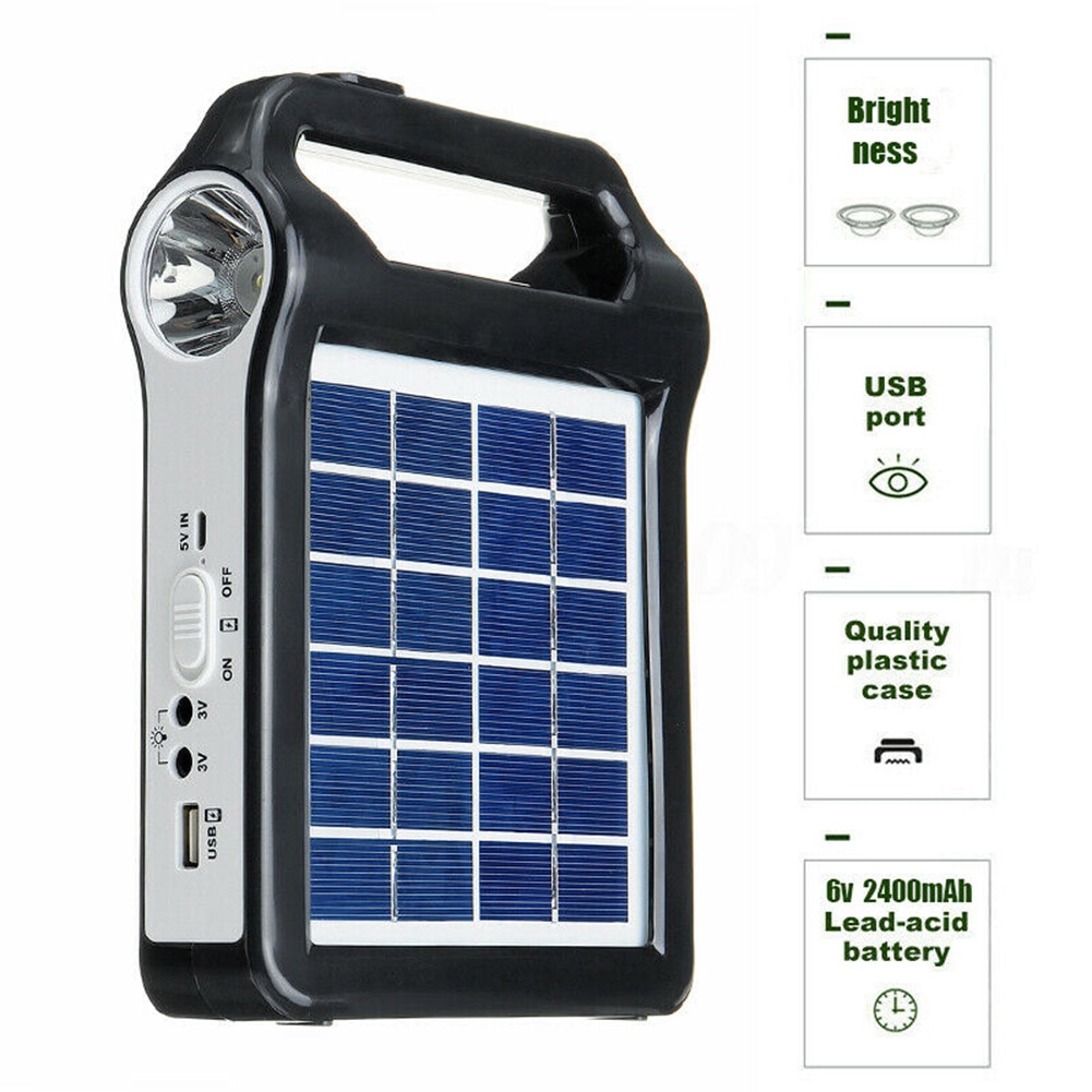 Built In Lighting Economical Portable Solar Panel Generator System USB Port Lamp ds99