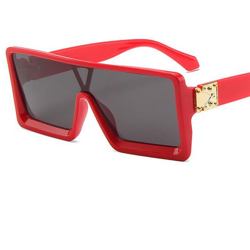 Dollger Vierkante Oversized Zonnebril Voor Vrouwen Mannen Mode Platte Top Grote Frame Shades Zwart, Spiegel Roze