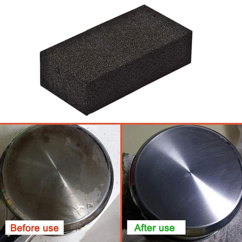 2-Pack Grill Griddle Cleaning Brick Block Remove Grease Stains and Residual Dirt,Ecological Grill Cleaning Brick Black