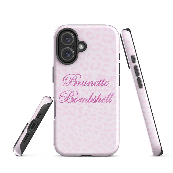 Pink leopard engelsk brunette bombe telefoncover til iphone 16 15 14 13 12 11 x pro max plus luksuriøst dobbeltlags bagcover