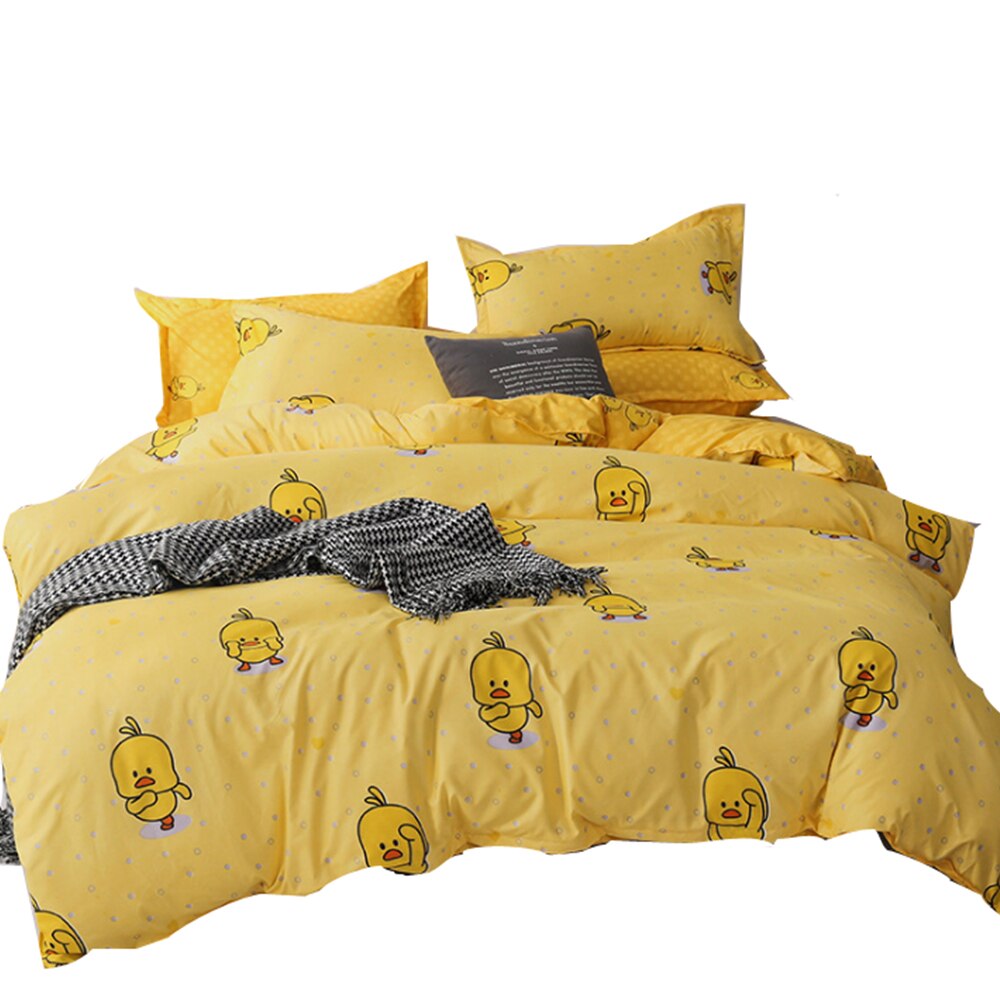 Modern Style 4pcs Flamingo Duvet Quilt Cover Pillowcases Bedding Set Single Double King Super: Duck / 180x220cm