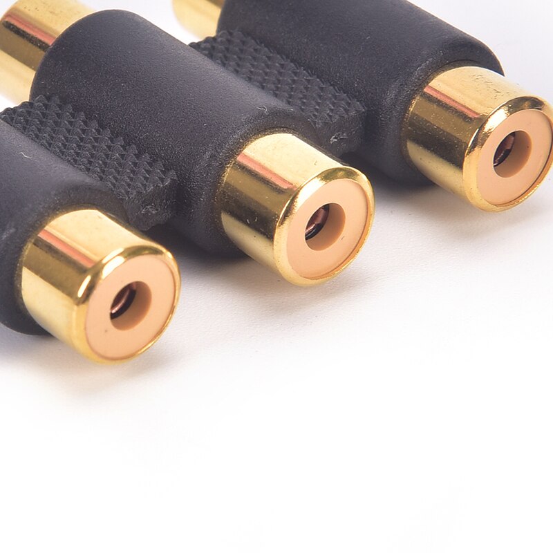 Adaptador de extensión de conector hembra, 1 unidad, 3 Rca Phono a Rca Phono