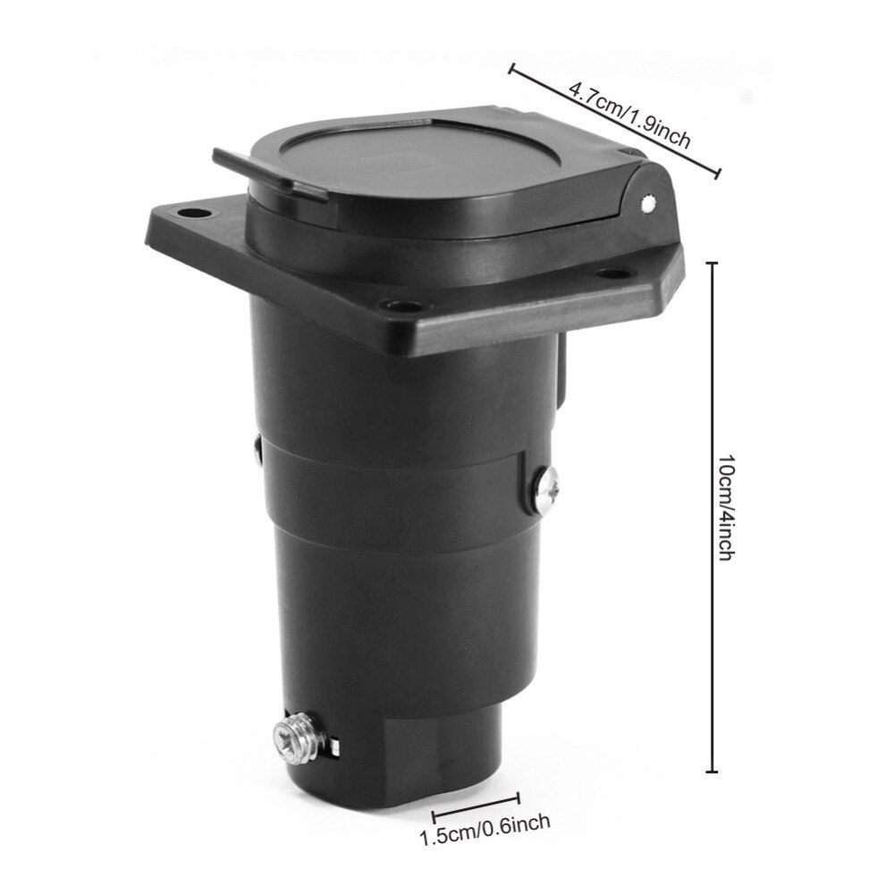 Tirol 7Pin TrailerSocket 7 Way Round Trailer Connector RV Light Plug Connector Female Tow bar Vehicle End T21848c