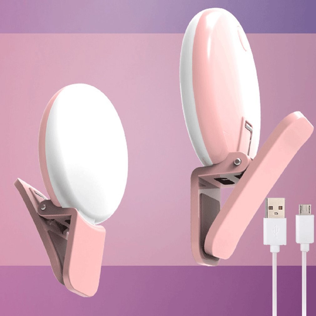 Selfie Flash Led Clip móvil Selfie para teléfono luz de la noche la luz de relleno de mujer de belleza lámpara temporizador