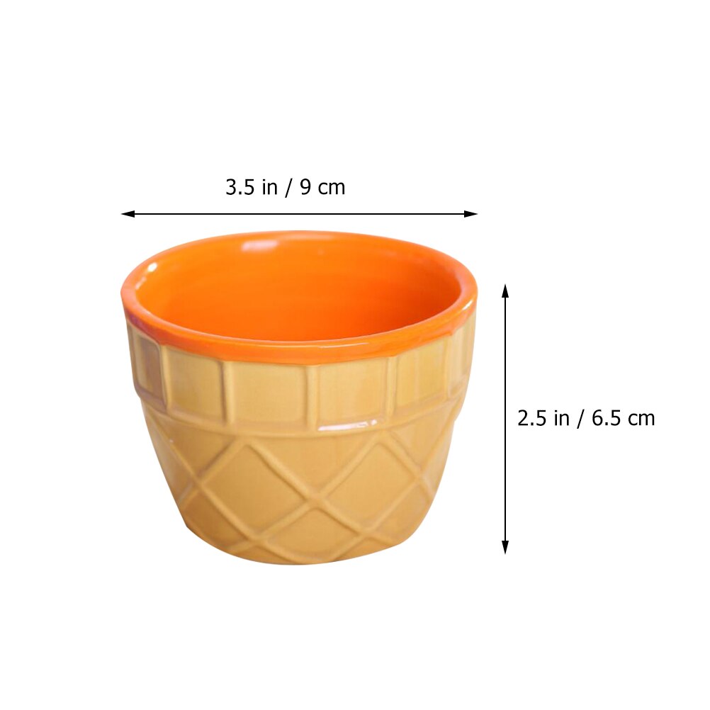 2pcs Ceramic Ice Cream Bowl Lovely Dessert Bowl Ice Cream Cups DIY Snack Bowl for Home and Hotel