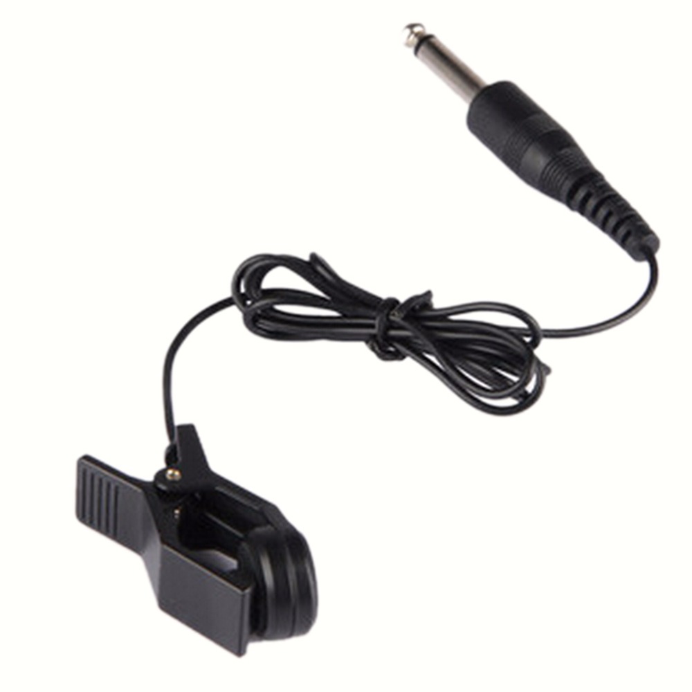 Irin Universele Akoestische Piezo Gitaar Trillingen Sensor Tuning Clip Lijn Draad Pickup Met 90Cm Kabel Zwart