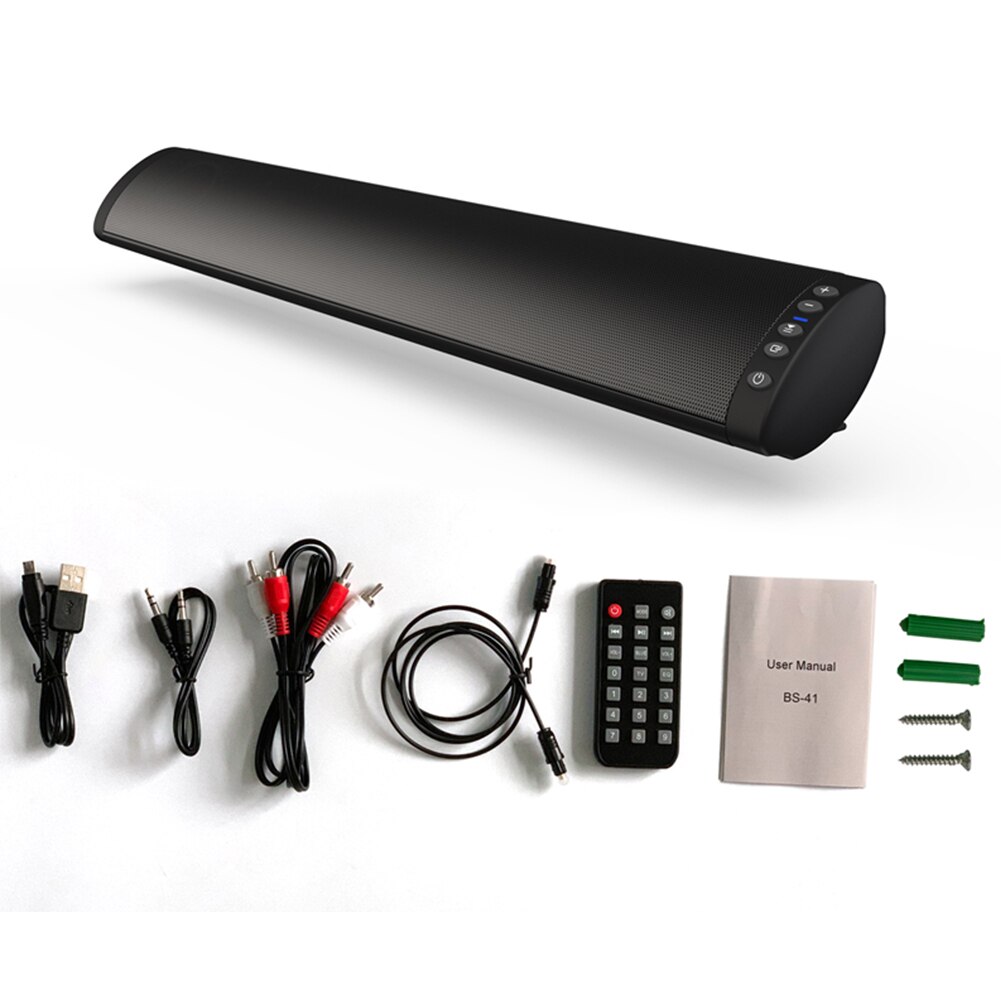 Wall Mounted TV USB Sound HIFI Remote Control 3D Surround Wireless Bluetooth Speaker Stereo Audio Deep Bass FM Radio