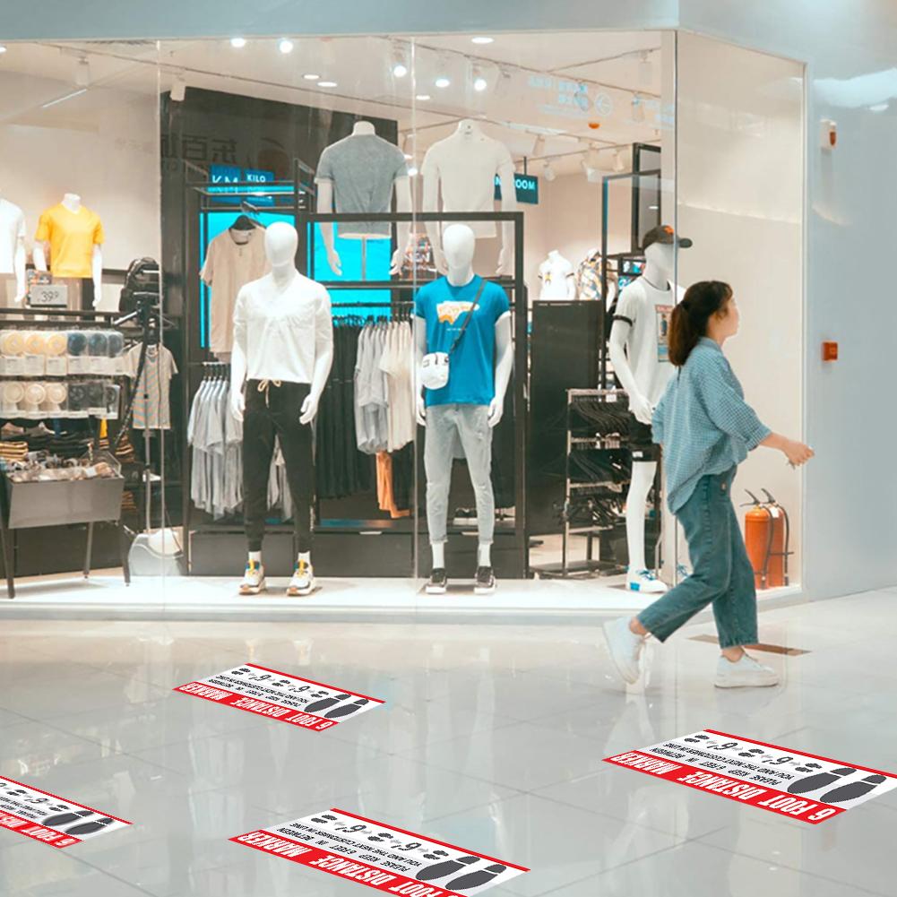 Social Distance Floor Sign Stand Here Keep 6ft in Between Distance Marker Floor Sticker Sign for Social Distance While in Line