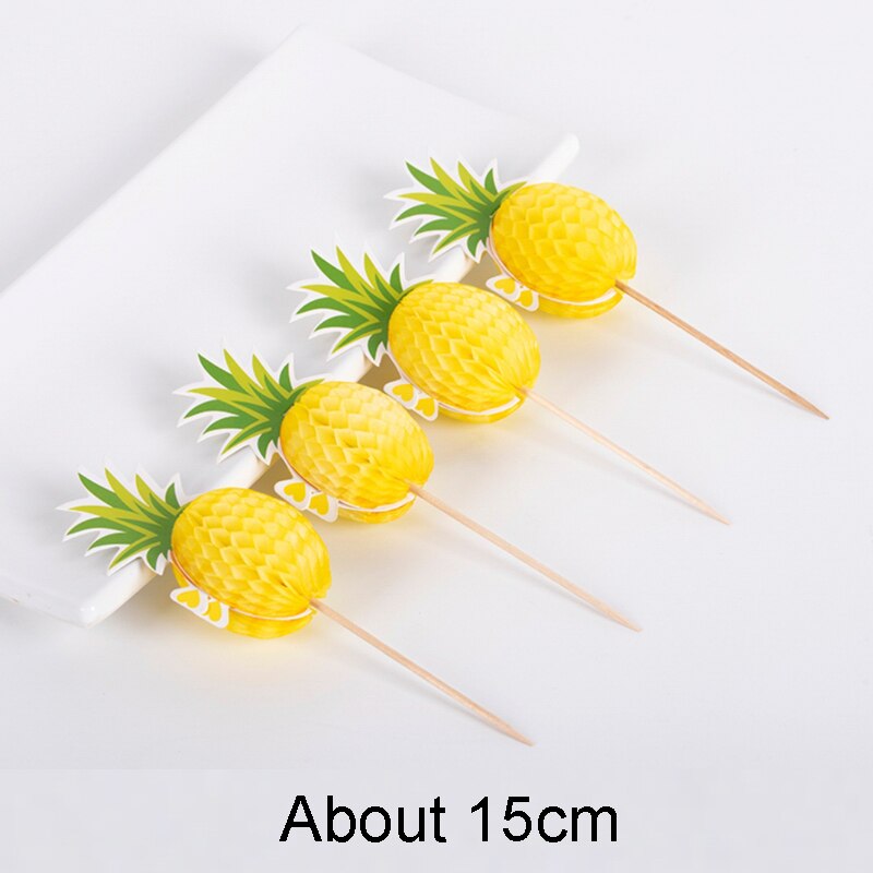 50PCS Cocktail Umbrella Sticks Decorative Toothpicks Fruit Cupcake Dessert Buffet Cocktail Parasols Drinks Picks Party Tableware: 50 PCS Pineapple