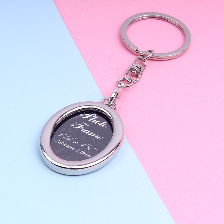 1 stks blanco fotolijst sleutelhanger cadeau autosleutelhangers hangers metalen sieraden sleutelhangers voor mannen en vrouwen