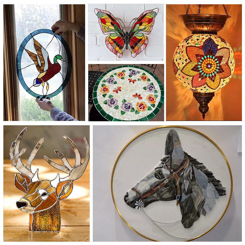 100G Onregelmatige Kerk Mica Glasmozaïek Transparante Gebroken Glas Stukken Voor Craft Diy Muur Decoratieve Mozaïek Materialen