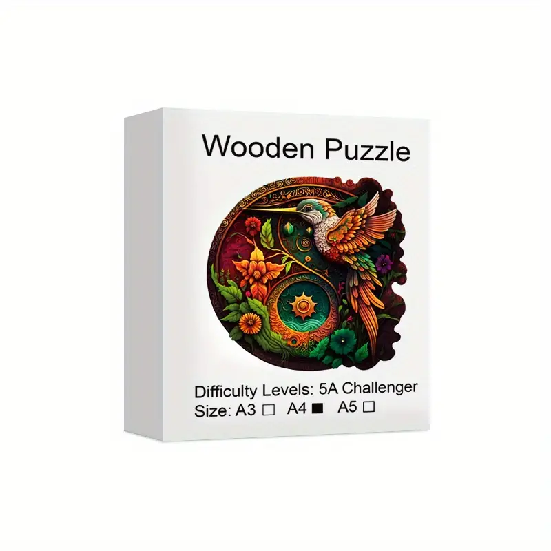 Bird Wooden Puzzle for Adults, Uniquely Irregular Animal Shaped Wooden Jigsaw Puzzles Stress Relief Toys, Best Christmas: Brown