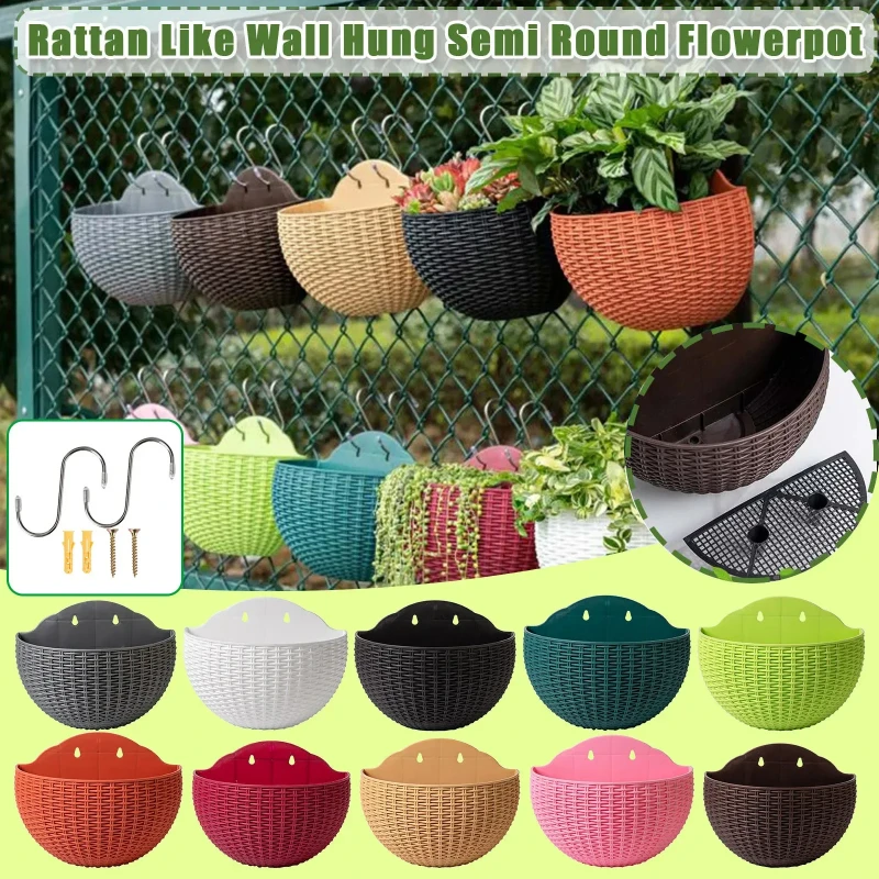 Blumentopf, exquisiter Wandkorb aus Kunststoff, Blumentopf zum Aufhängen, für Höhle Außenbereich, Garten, Balkon, Pflanzgefäß, Eimer, Heimdekoration