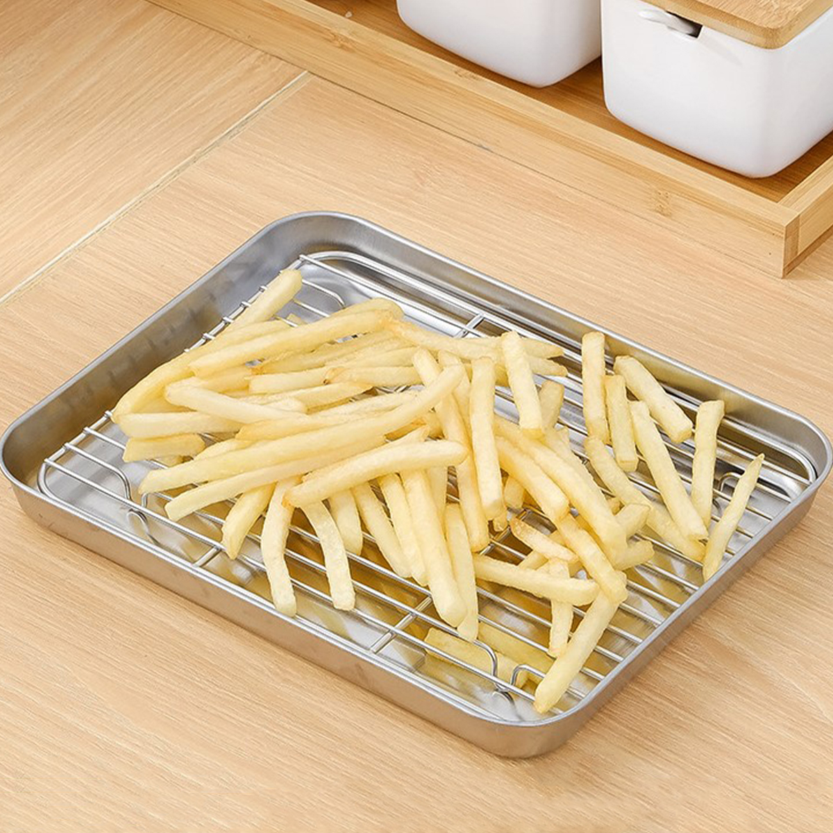 Plateau de cuisson en acier inoxydable avec support métallique, cuisson de gâteaux, barbecue, plaque de four, support à Brownie, outil de cuisson, rôtissage et grillades