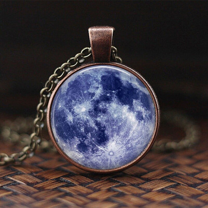 Charming Nebula Necklace Galaxy Space Glass Cabochon Pendant Solar System Jewelry Space Universe Necklace Milky Way Jewelry