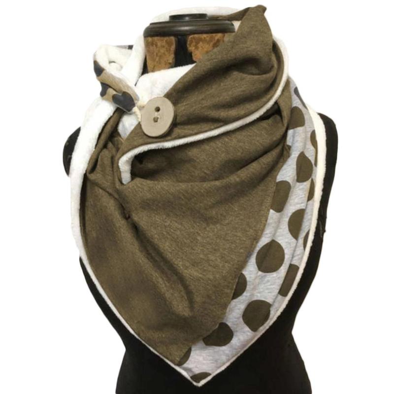 Femmes hiver épaissir grande écharpe surdimensionnée avec bouton crochet couleur unie côtelé Triangle châle bavoir
