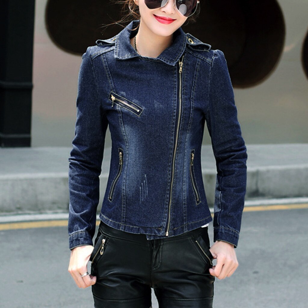 Vrouwelijke Jas Herfst Mode Vrouwen Mode Revers Solid Casual Denim Knoppen Korte Jeans Jacket Vest Coat Uitloper #45