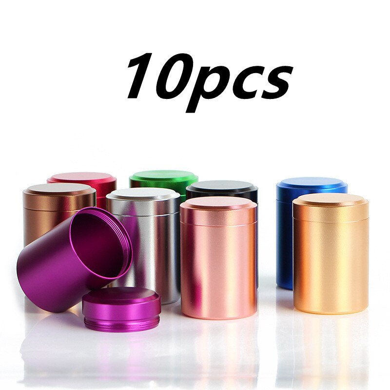 10pcs Portable Stash Jar-Airtight Smell Proof Durable Multi-Use Aluminum Herb Container DIY Candle Aromatherapy