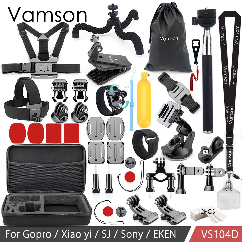 Vamson Voor Go Pro Accessoires Kit Monopod Voor Gopro Hero 7 6 5 4 3 Voor Xiaomi Yi Voor Sjcam eken H9R Mijia VS104: VS104D