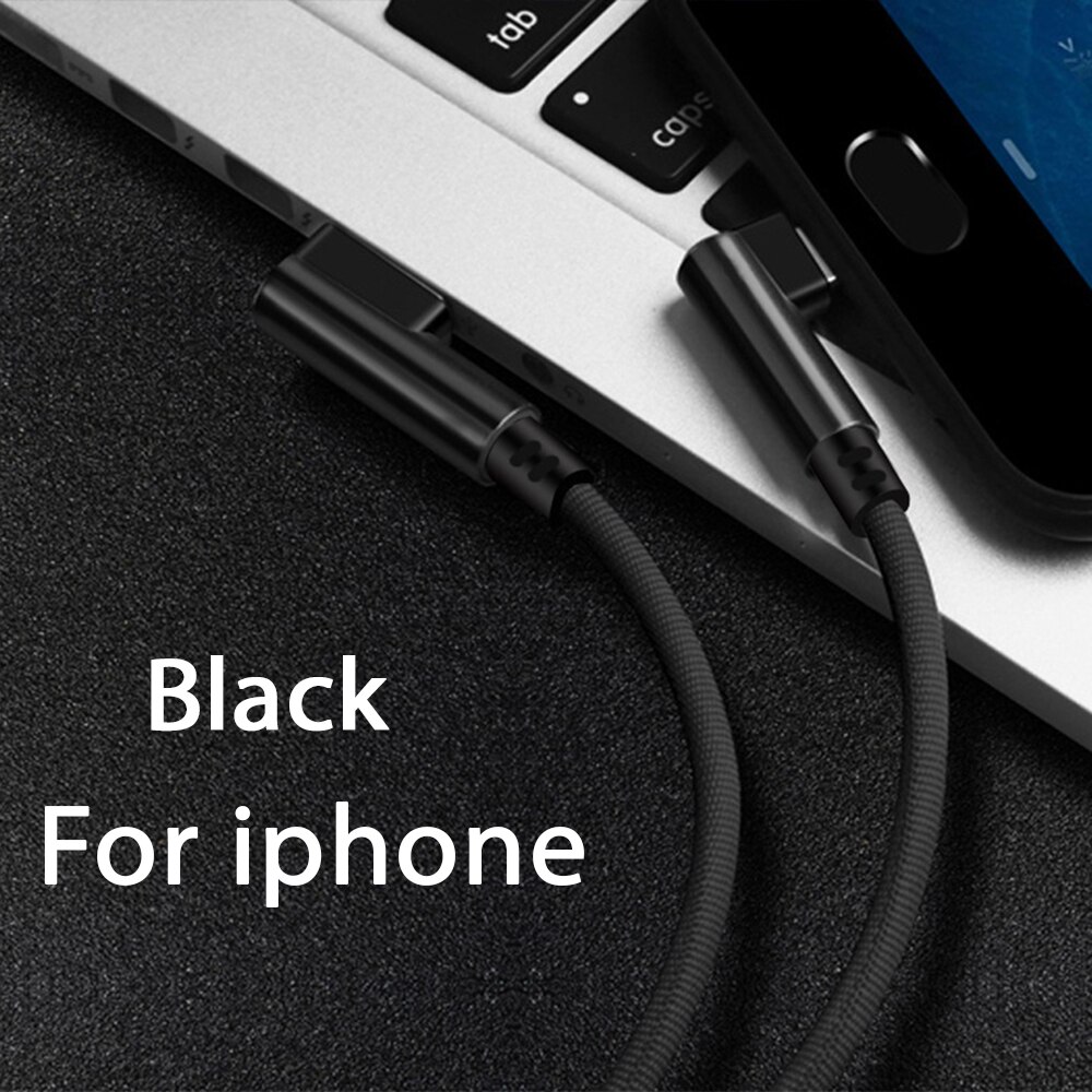 Schnelle ladekabel USB handy dual ellenbogen kabel nylon woven 90 grad kabel für iphone 11 Pro X XR MAX 6 7 8s
