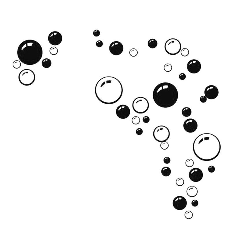 Cute Bubbles Wall Stickers Bathroom Shower Kitchen Art Decals Removable Waterproof Wallpaper Kids Bedroom Home Decor: one-size-black