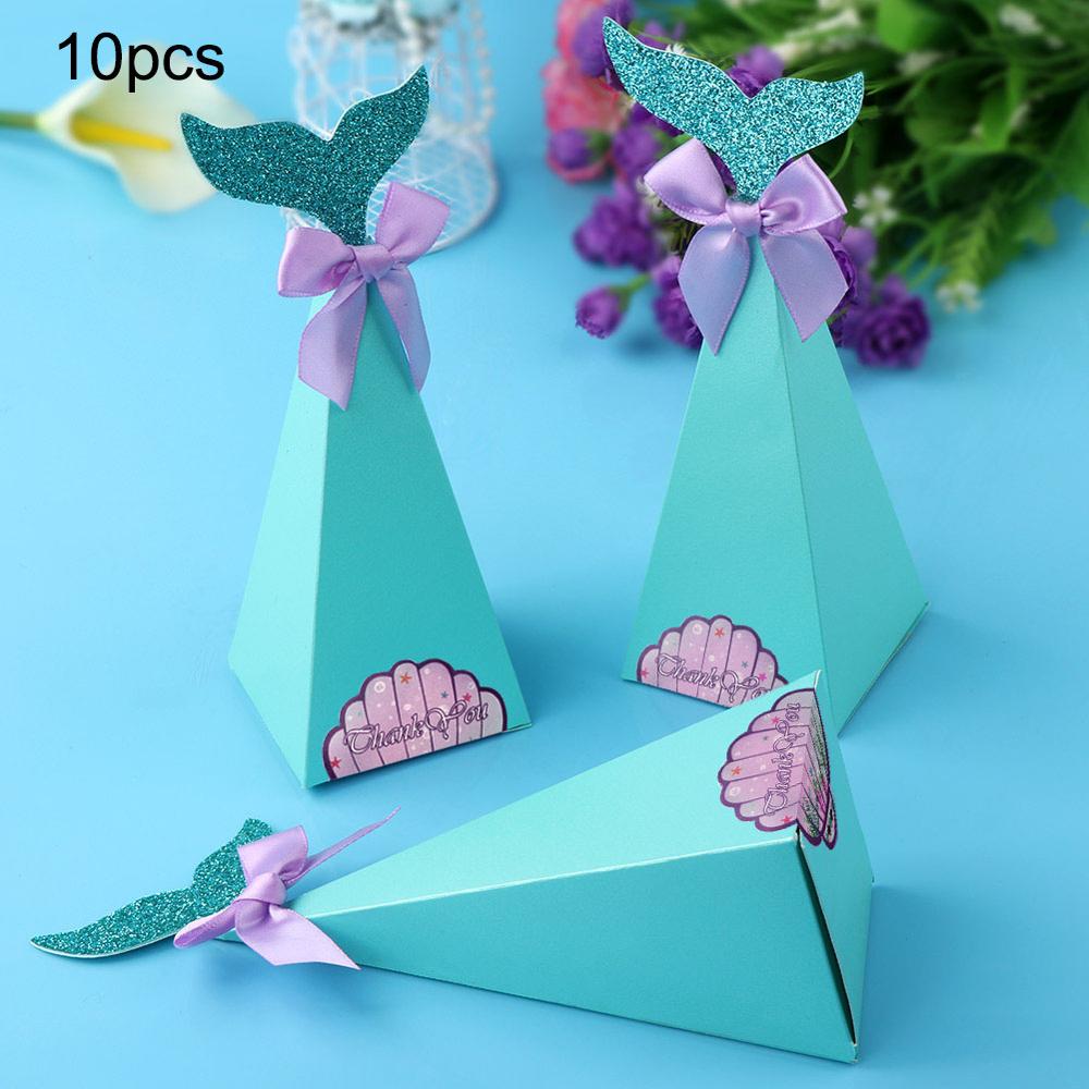 Ourwarm 12 Stuks Kleurrijke Mermaid Bags Mermaid Feestartikelen Kinderen Verjaardagscadeautjes Mermaid Favor Bag Dozen Snoep Baby Shower: mermaid candy box