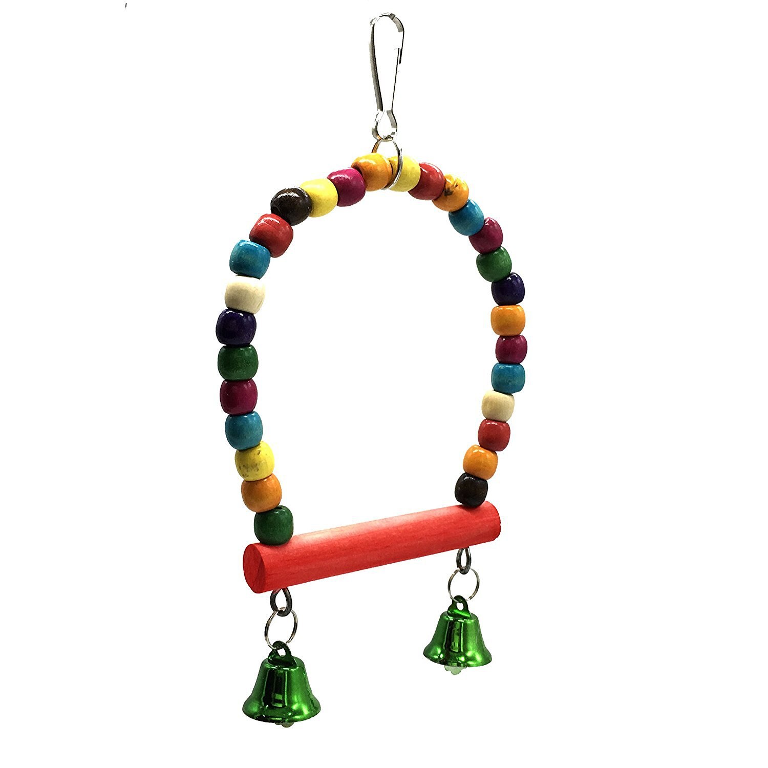 Wooden Bird Cage Rainbow Beads Swing Parrot Cage Bird Toys Parakeet Cockatiel Budgie Hanging Toy Pet Products